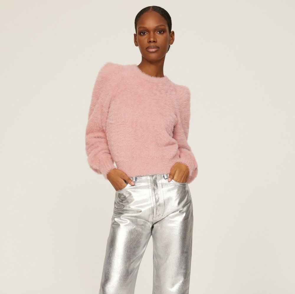 Ronny Kobo Pink Carina Fuzzy Pullover sweater